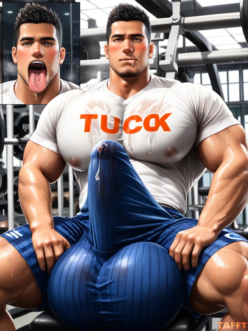 Only Men, Erection Pressed Against Chest, Gigantic Thick And Long Bulge Pornografia gay com IA
