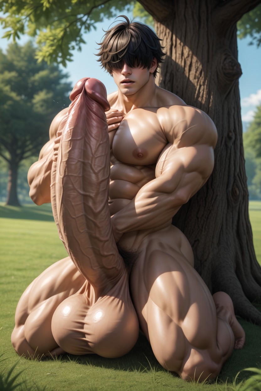 Sunny Garden, Motion Lines, Growth From Retained Lust AI Gay Porn