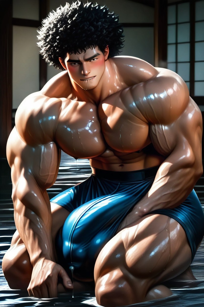 K, Touching Face, Drooling AI Gay Porn