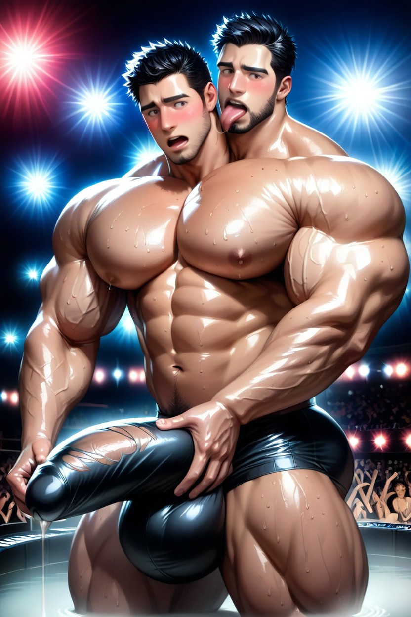 Giant Glans Reaches His Mouth, Solo, Licks Own Cock Tip AI Gay Porn