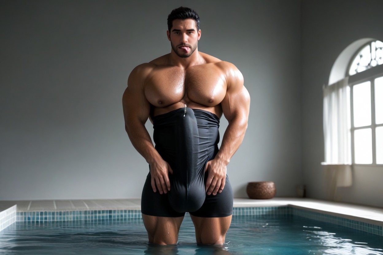 半身照, Giant Balls, Cock Bulge Between Pecs AI同性恋黄片