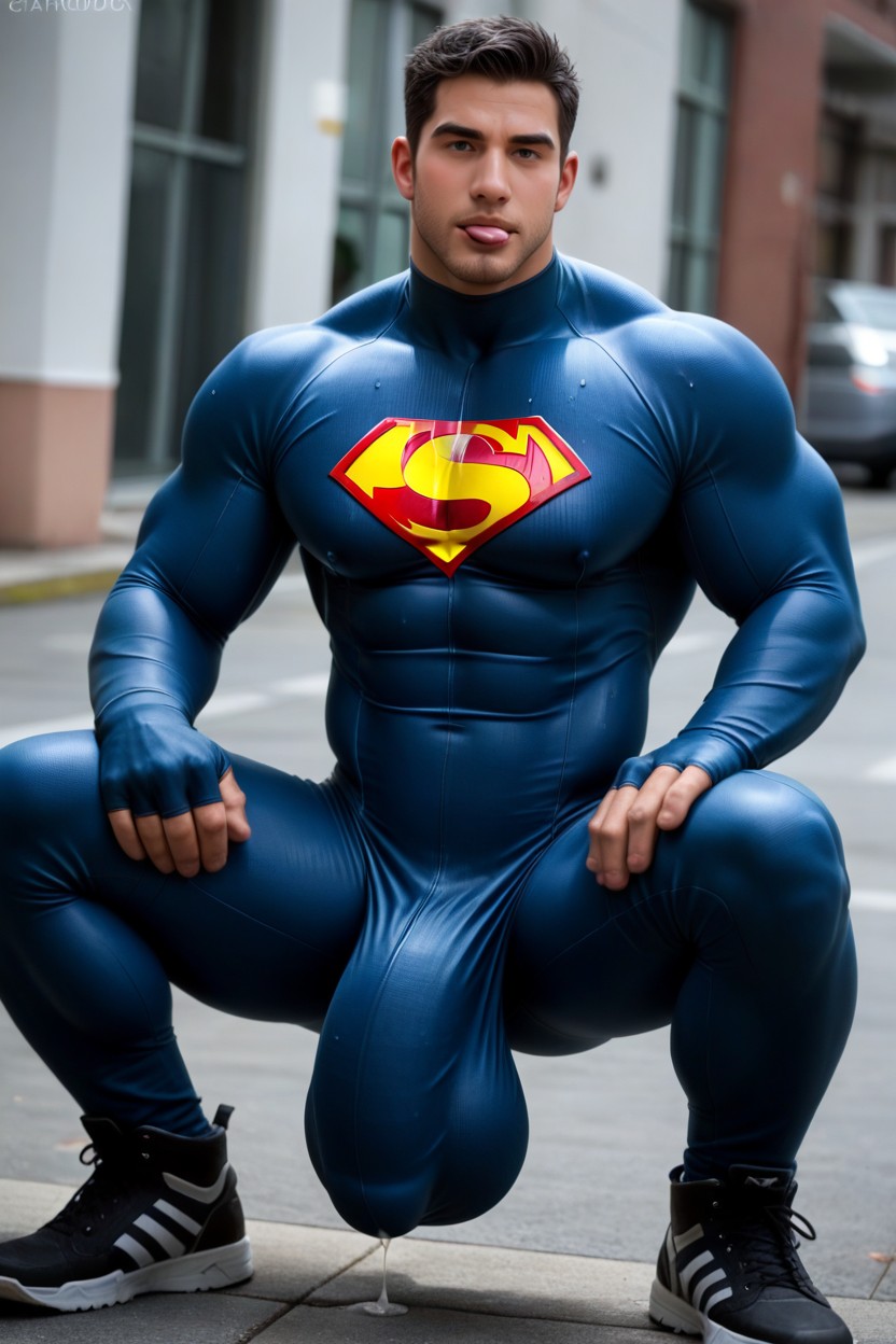 Only Men, Superhero, Muscular AI Gay Porn
