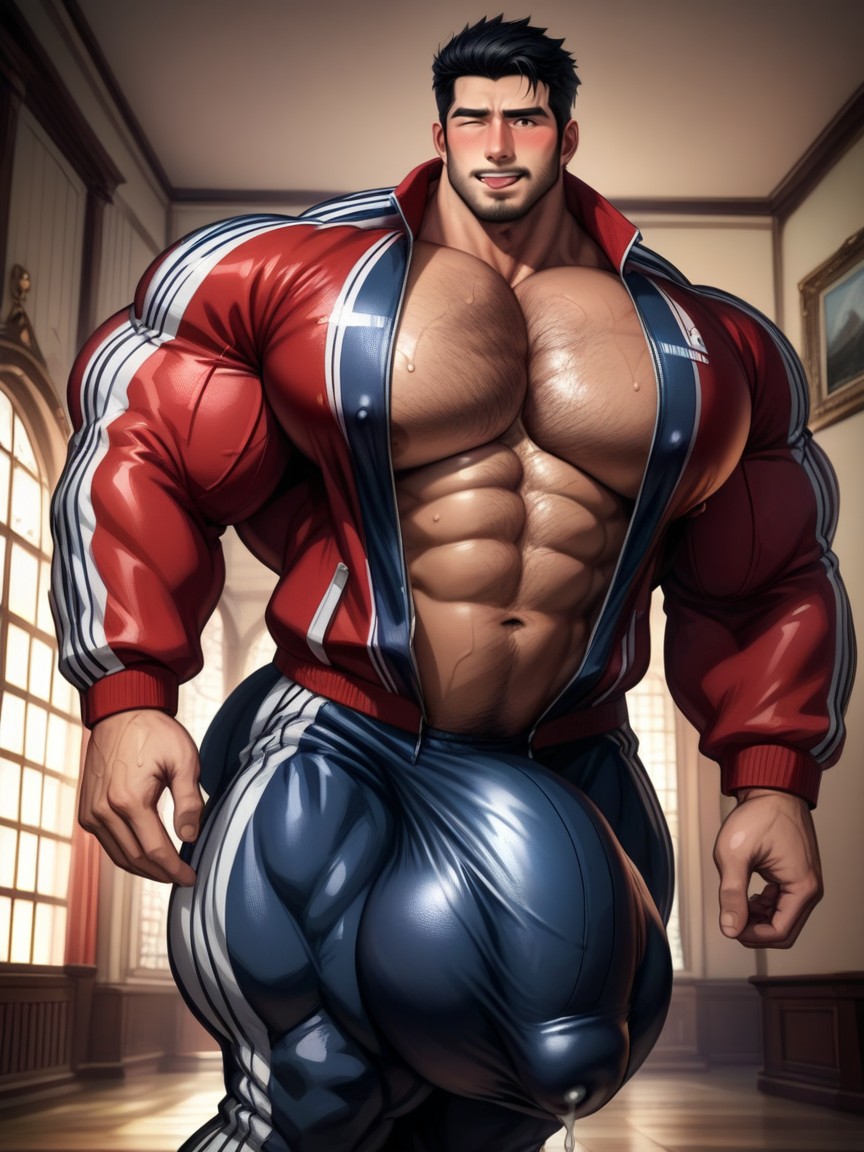 Cock Bulge Between Pecs, Hq, Running ゲイAIポルノ