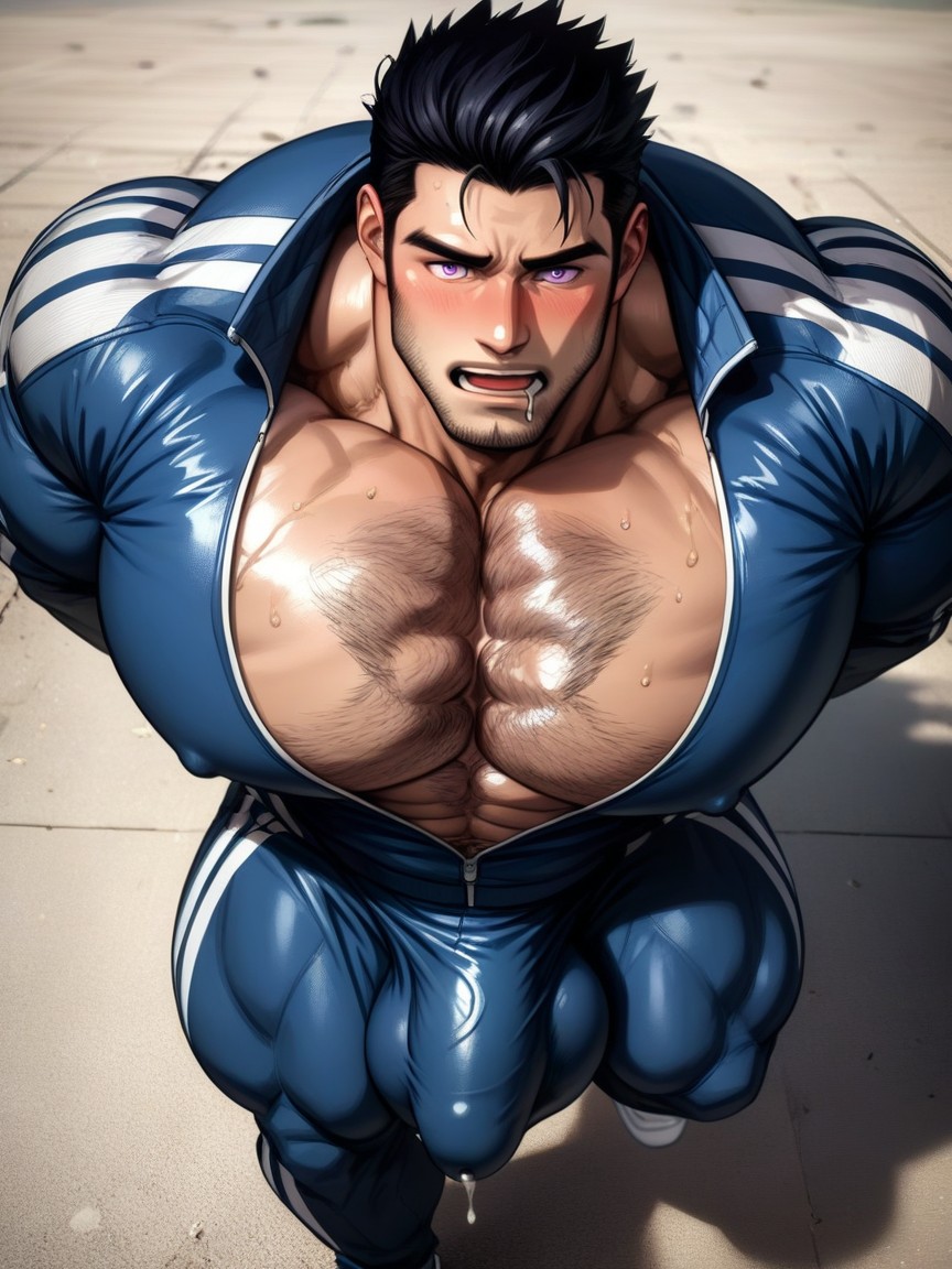 フルボディ, セミロング, Vertical Erect Upward Cock Bulge Pressed Against Body ゲイAIポルノ