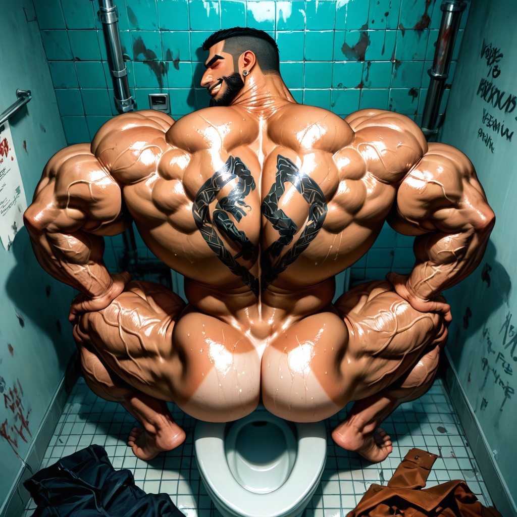 Veiny Muscles, Dim Light, Detailed Muscles ゲイAIポルノ