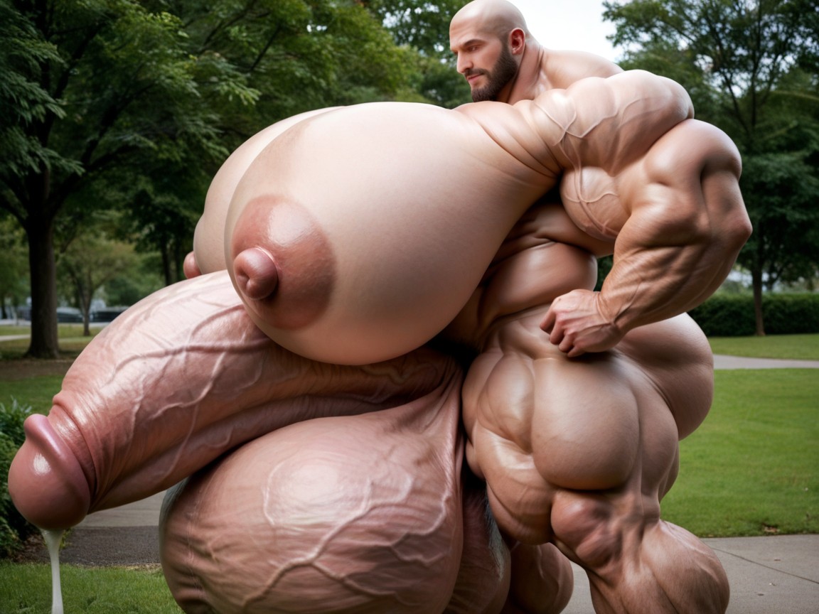 Massive Oversized Hyper Testicles, Músculos Sobredimensionados, Oversized Hyper Muscles Porno gay IA