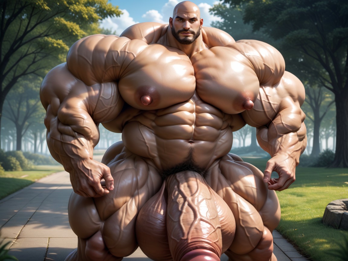 Puffy Nipples, Oversized Veiny Hyper Muscles, Exploding With Muscle Growth AI Gay Porn