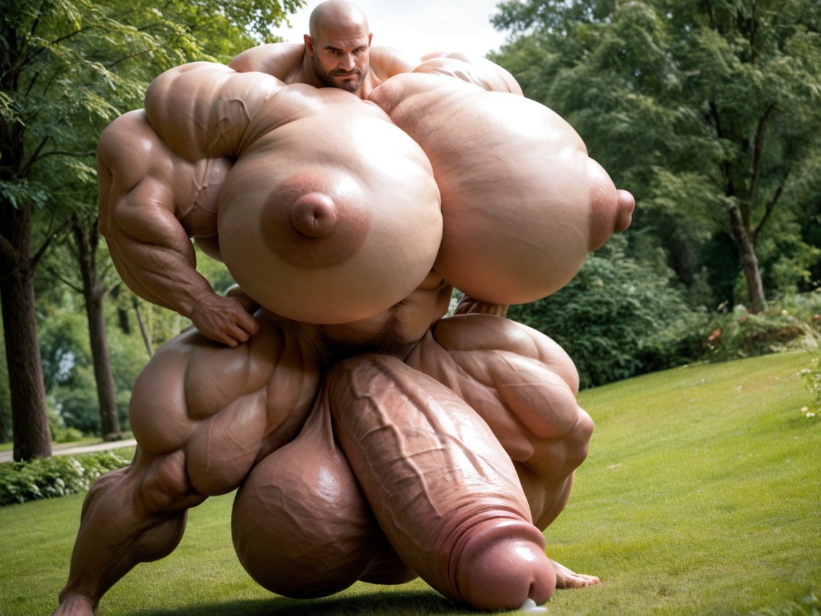 Massive Oversized Muscle Growth, Oversized Hyper Gigantic Penis, Puffy Nipples AI同性戀黃片