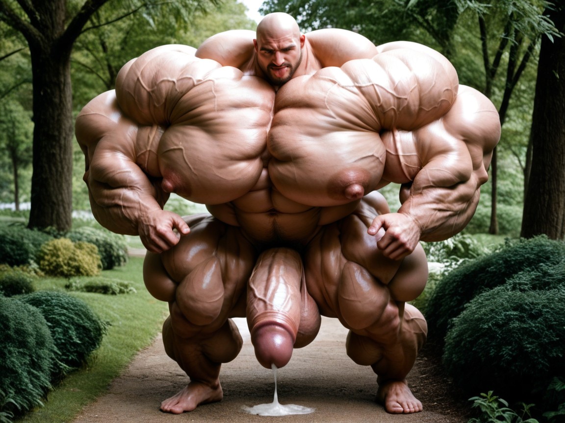 公園, Obese, 舌を出す ゲイAIポルノ