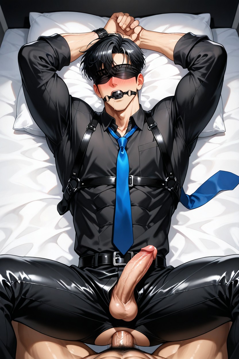 Black Hair, A Blue Tie, Layered Hair Porno gay IA