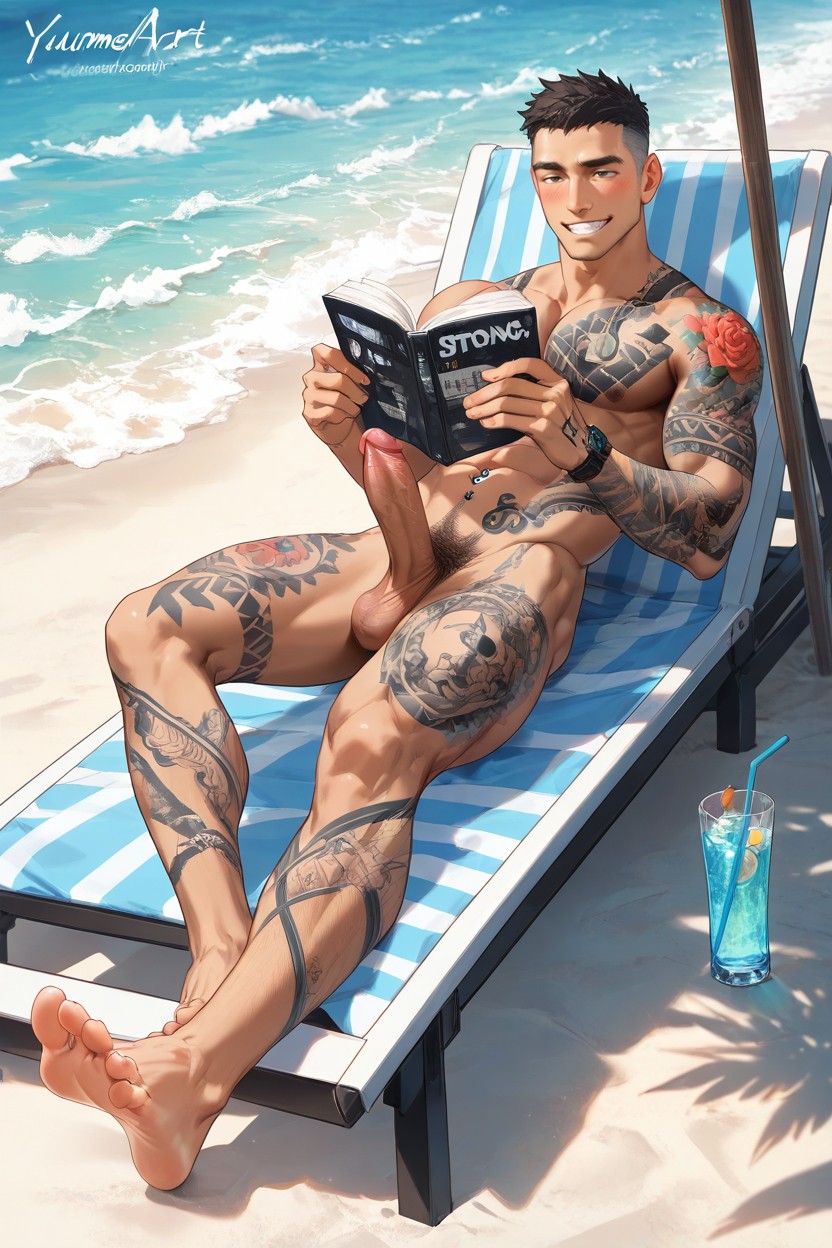 Showing Feet, Professional Artwork, Medium AI Gay Porn