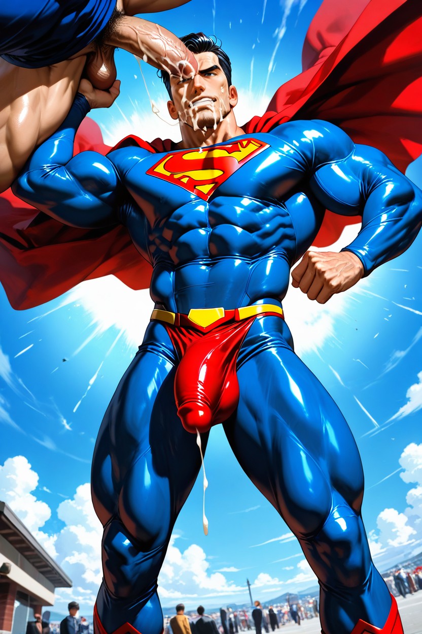 Sculpted Chest, Athletic, Superman ゲイAIポルノ