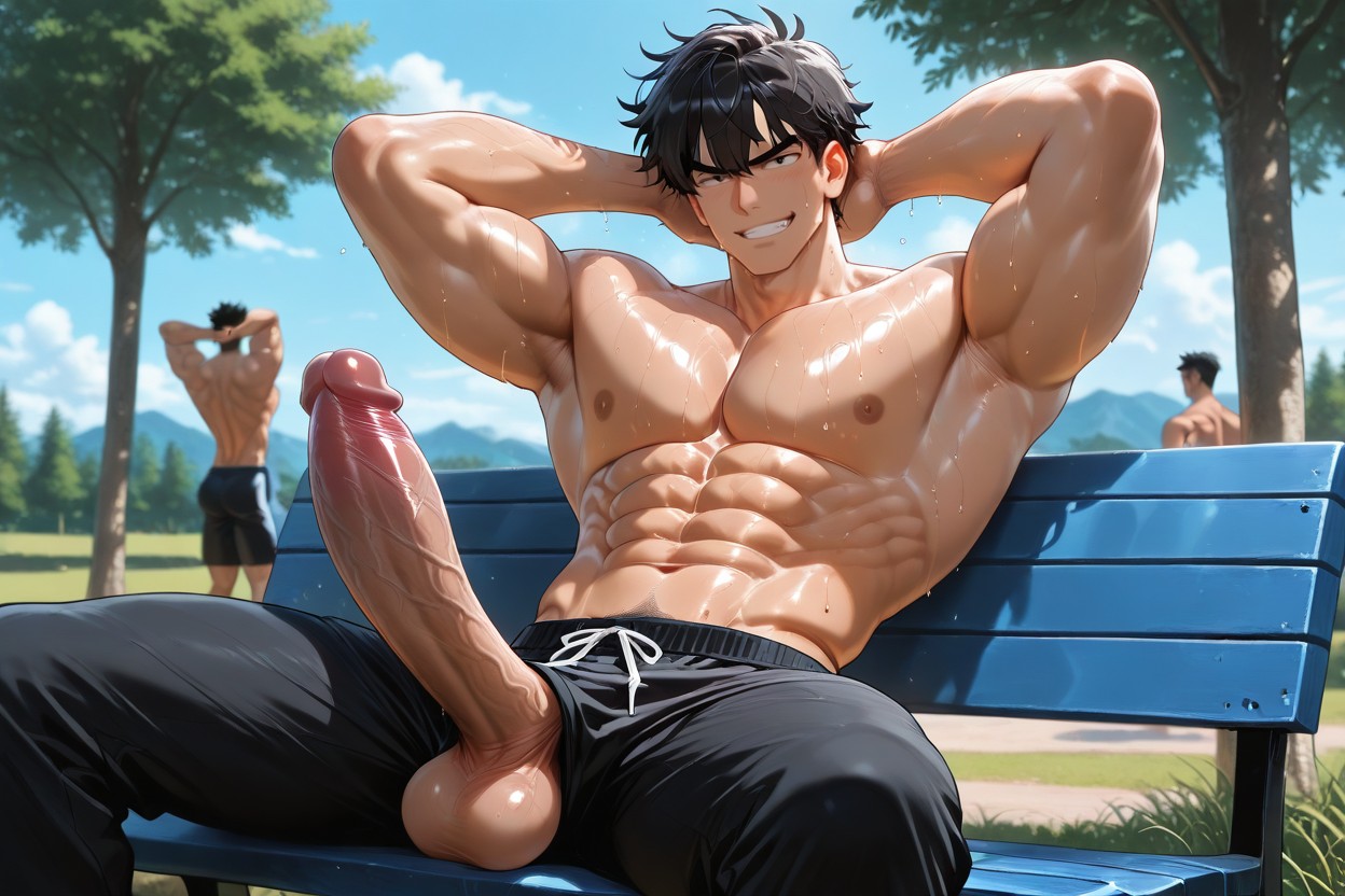 Sweat, Only Men, Massive Breasts ゲイAIポルノ