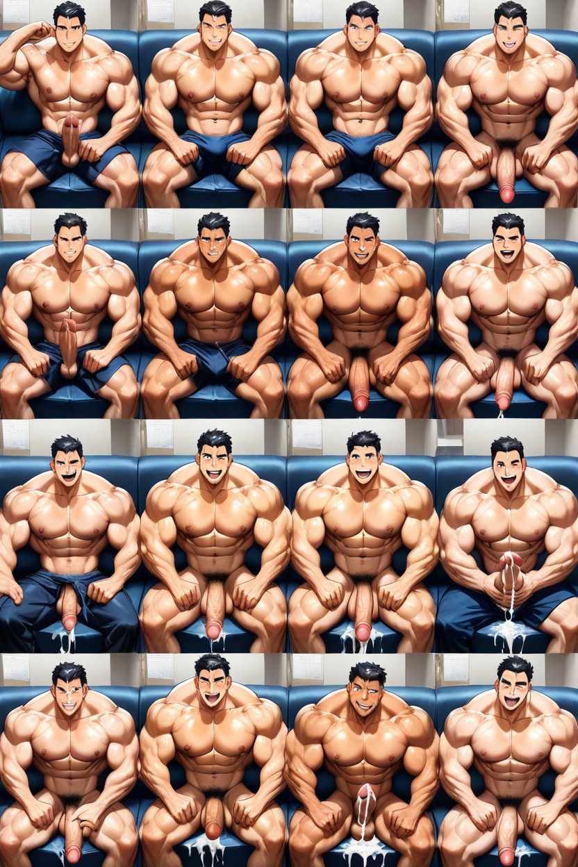 All Hard Erect Penises, Hairless Bodies, Shaved Faces ゲイAIポルノ