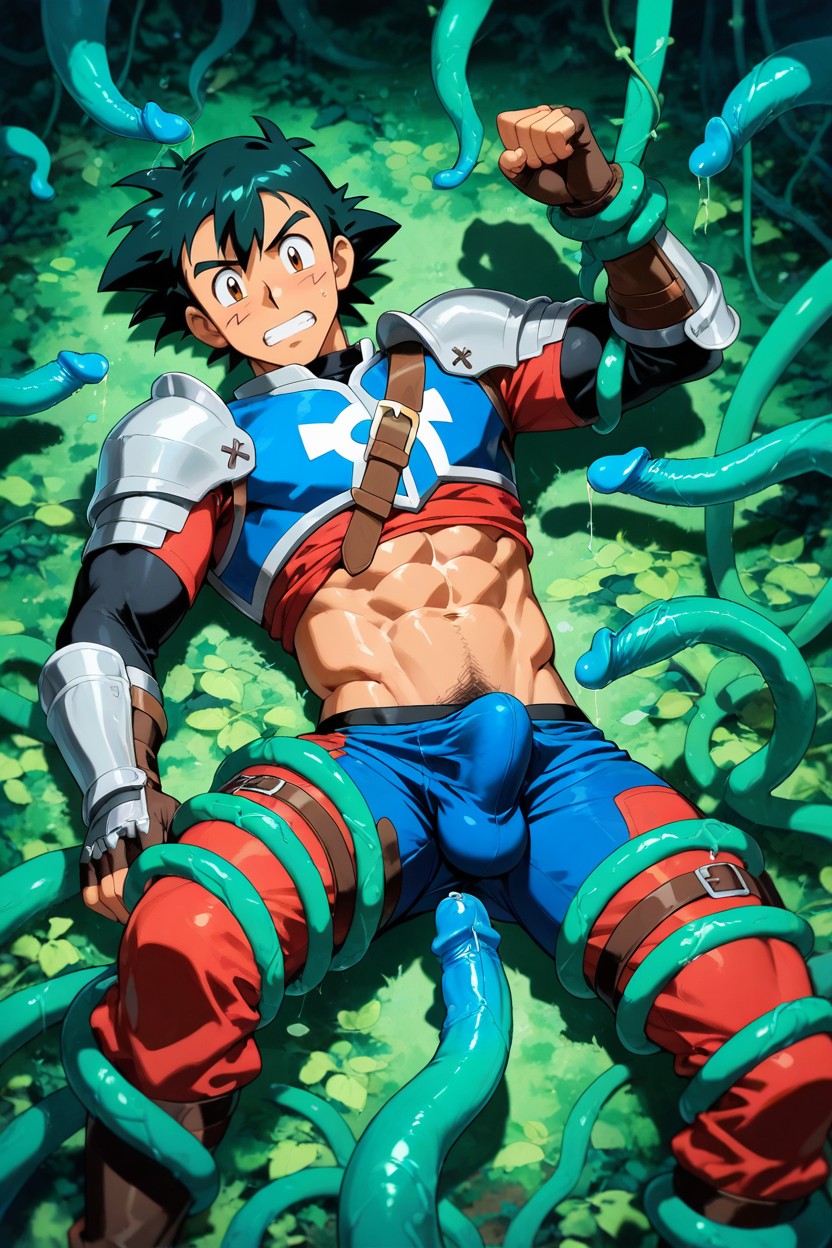 Vine Inside Asshole, Medieval Archer Armor, Tentacles Caressing Balls AI Gay Porn