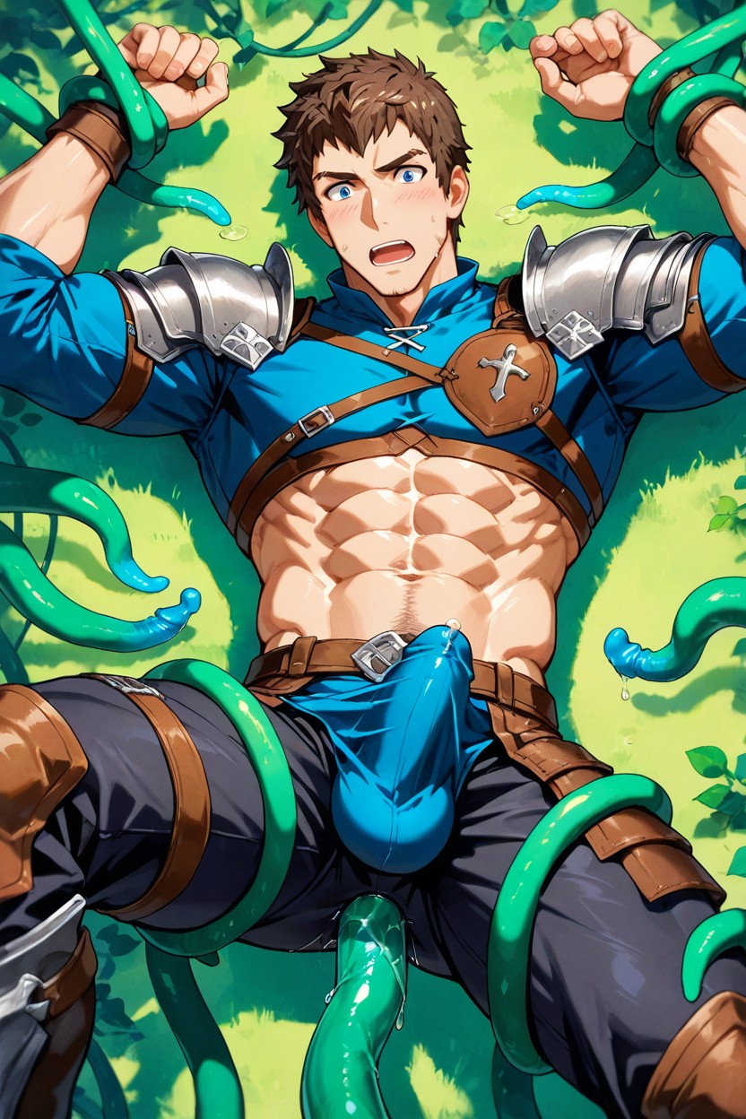 Laying On Back, Dynamic Pose, Tentacles Caressing Balls ゲイAIポルノ