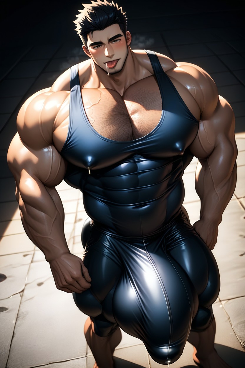Bara Manga Style, Square Jaw, Detailed AI Gay Porn
