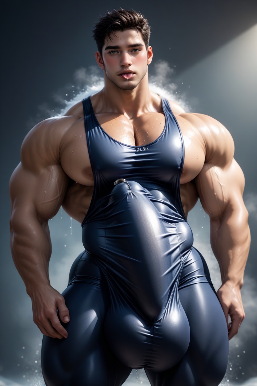 Gigantic Thick And Long Bulge, Cock Outline On Chest, Bunda Extremamente Grande Pornografia gay com IA
