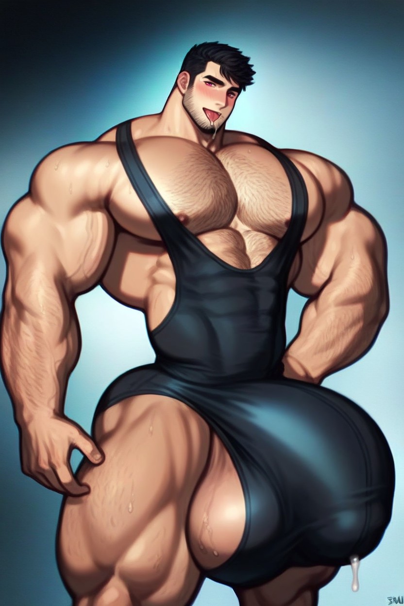 Detailed, Cock Outline On Chest, 1人 ゲイAIポルノ