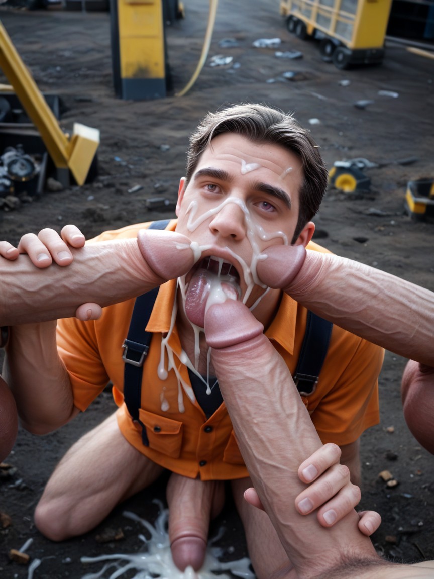 Close-up, Photorealistic, Cocks Bigger Than Body ゲイAIポルノ