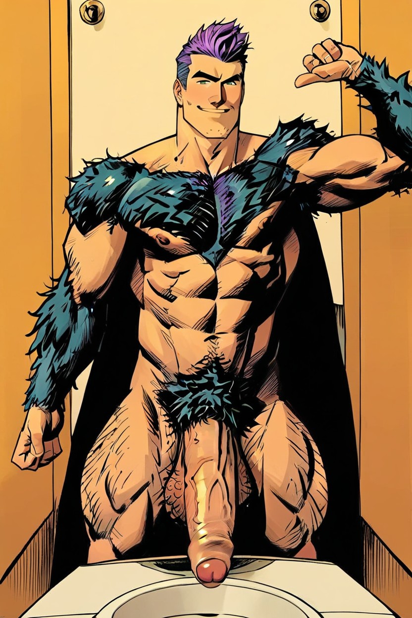 Excessive Hairy Torso, Big Shoulders, Excessive Bushy Pubic Hair AI同性戀黃片