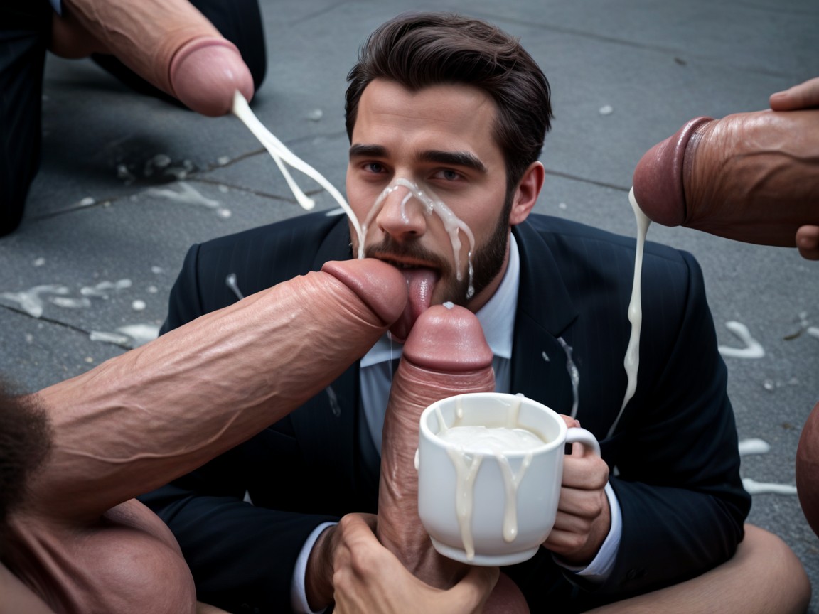 Tongue Out, Collects Cum, Drool ゲイAIポルノ