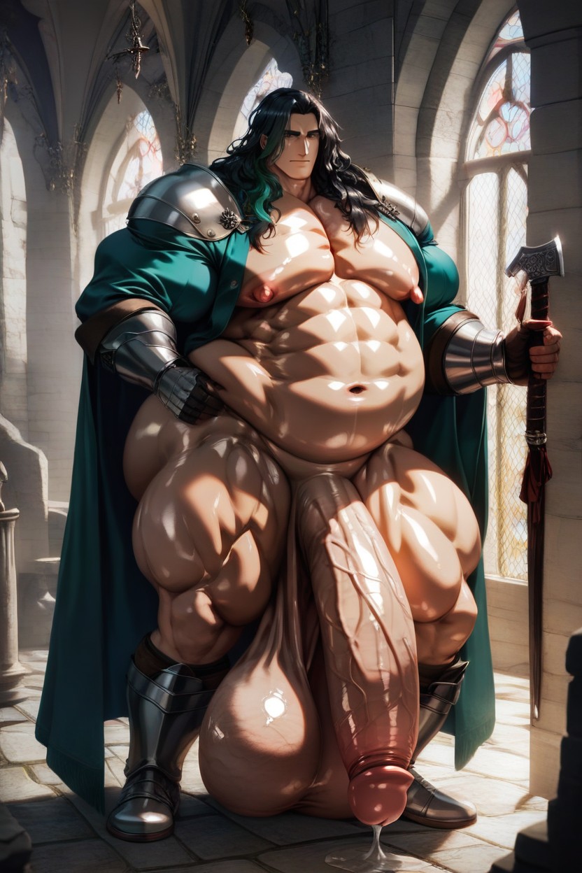 Obese, Shiny Skin, Black Armor ゲイAIポルノ