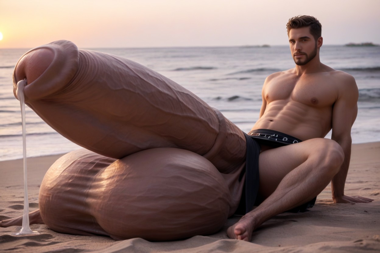 Absurdly Surreal Oversized Hyper Cock Is Big Enough To Rest His Body Weight On, Clean Lines, Bokeh AI Gay Porn