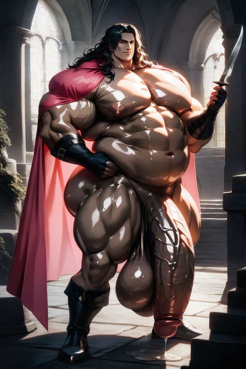 Black Robes, Gigantic Pecs, Flaccid Penis ゲイAIポルノ
