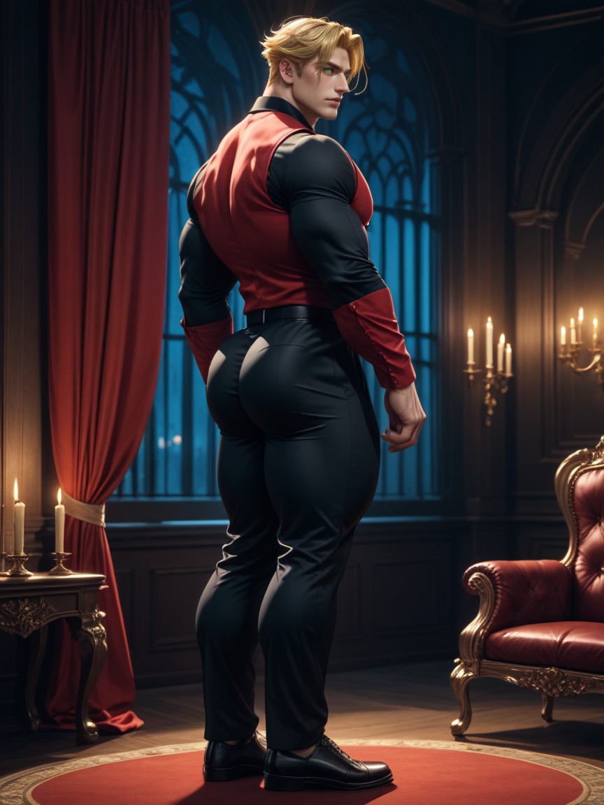 Windows, Black Pants, Thick Legs ゲイAIポルノ