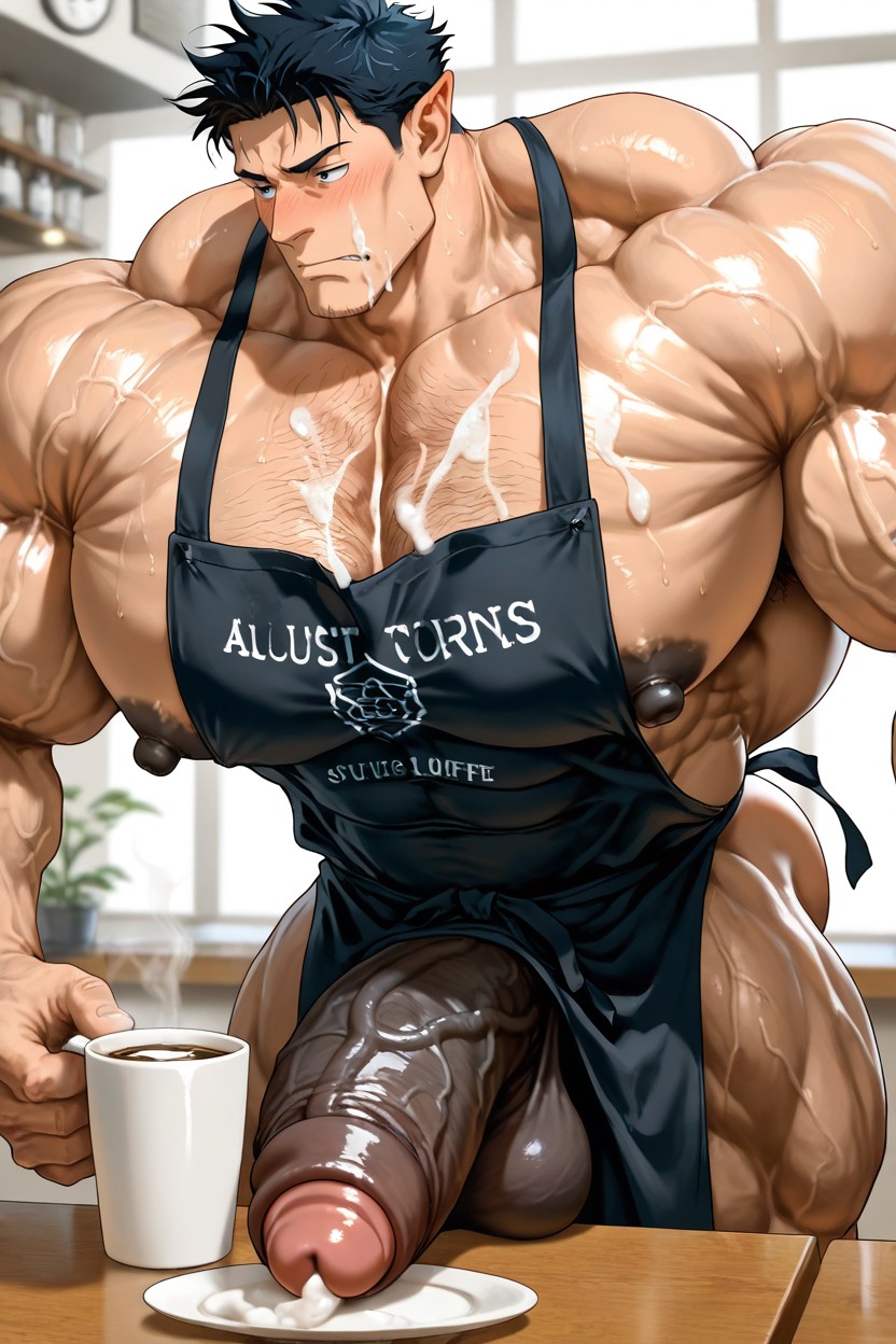 Perspective, Enormous Bulging Chest And Arms, Cumshot AI Gay Porn