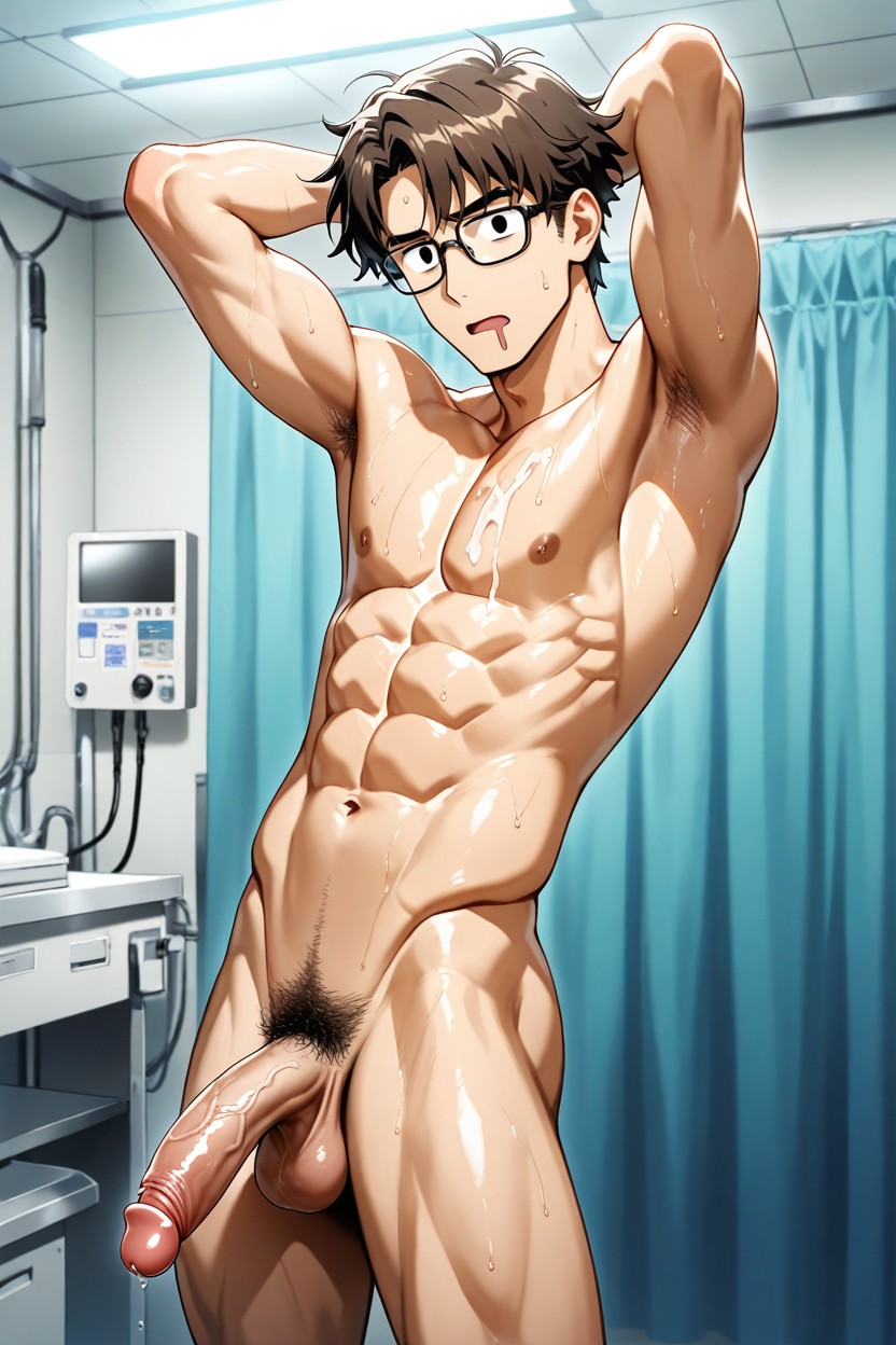 Messy Brown Hair, Ft Tall, Arms Raised Exposing Armpits AI同性恋黄片