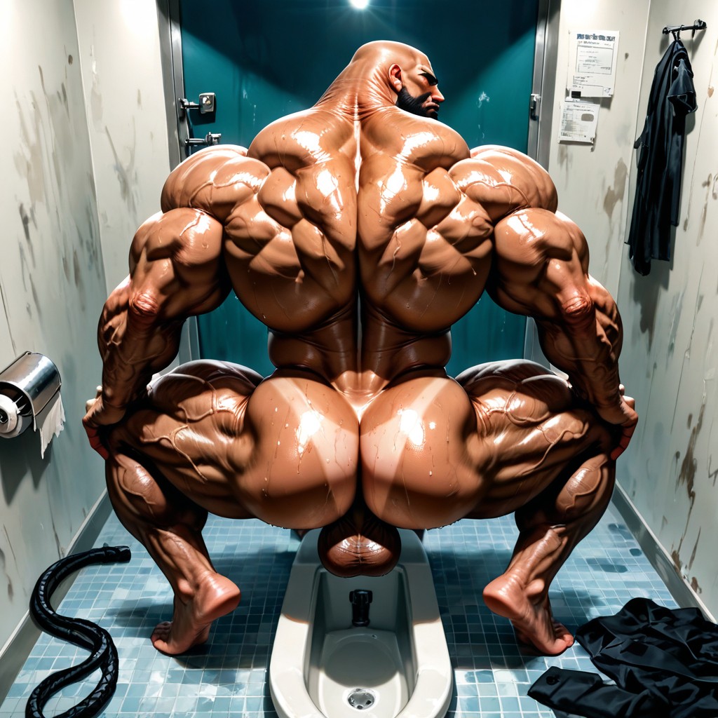 Bara, Thick Eyebrows, Long Strong Neck AI Gay Porn
