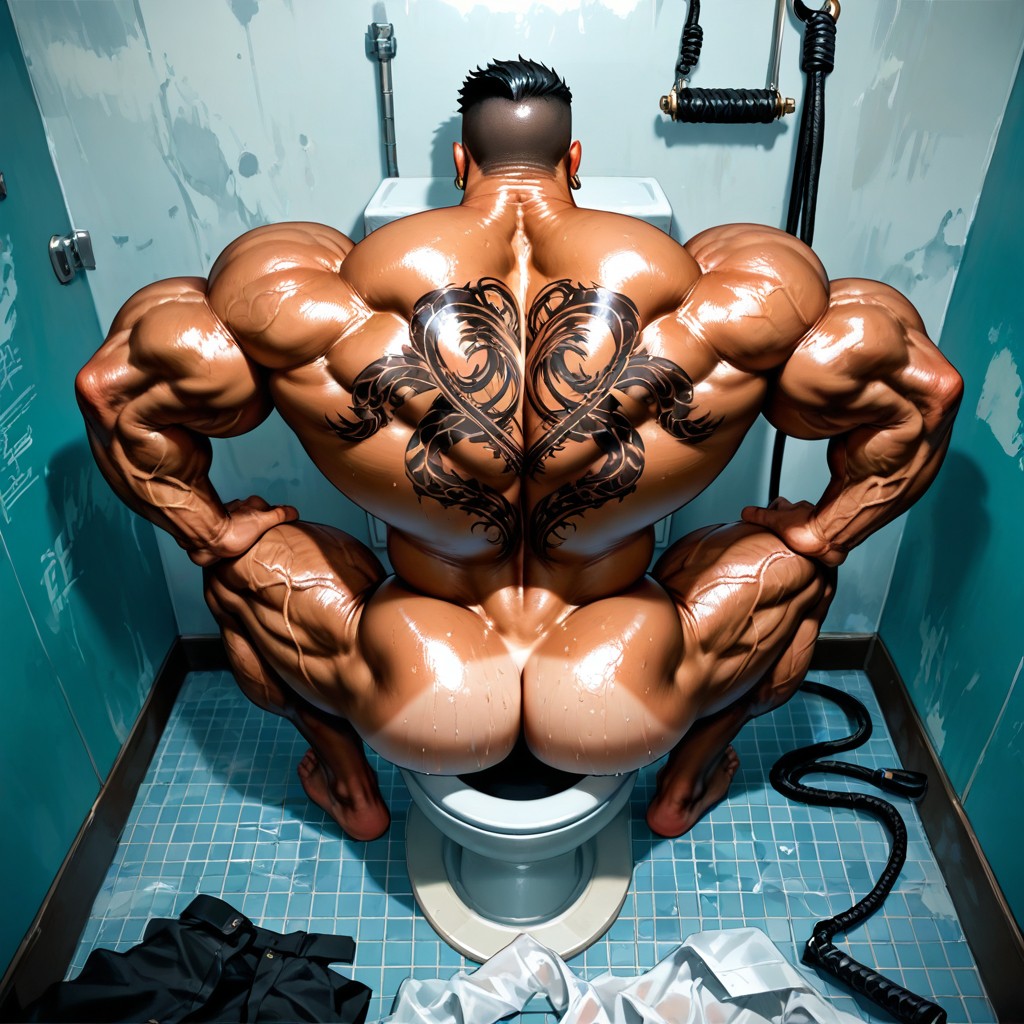 Veiny Muscles, Clothes On Floor, Detailed Realistic Image ゲイAIポルノ