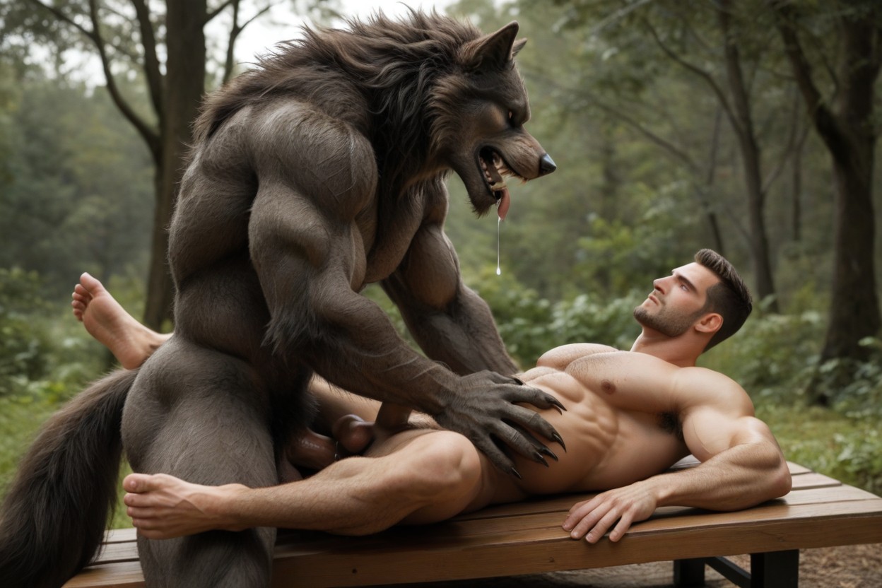 Anal Penetration, Werewolf Is Hairy And Muscular, A Large Werewolf Porno IA Gay