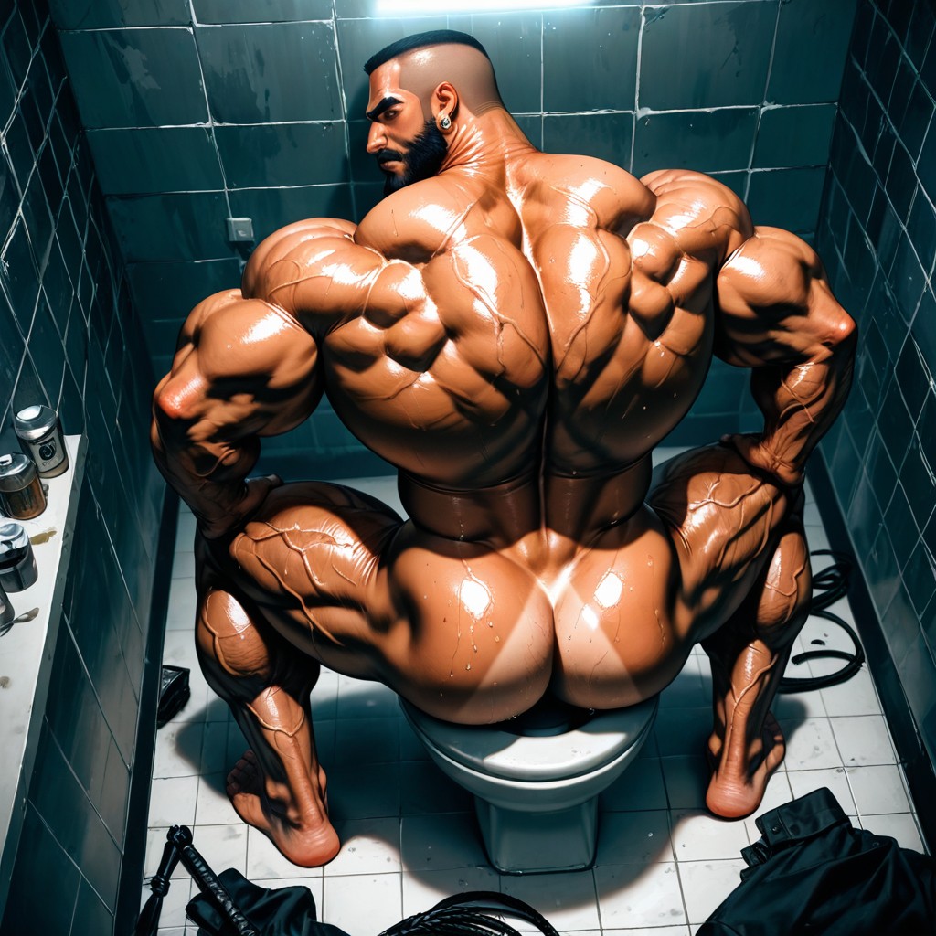 Huge Calves, Vogelansicht, Thick Eyebrows KI Schwulenporno