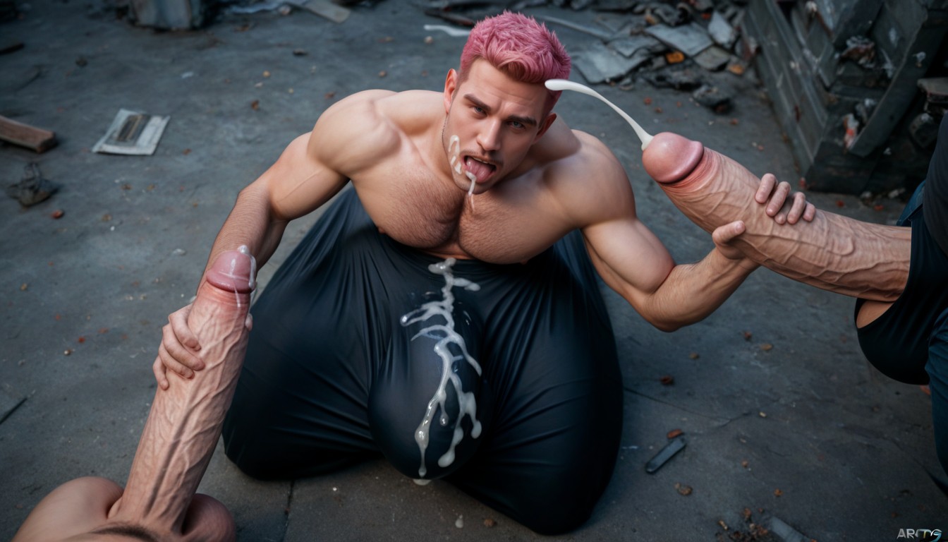 Gigantic Growing Cock, Correct Anatomy, Cheveux Roses Porno IA Gay