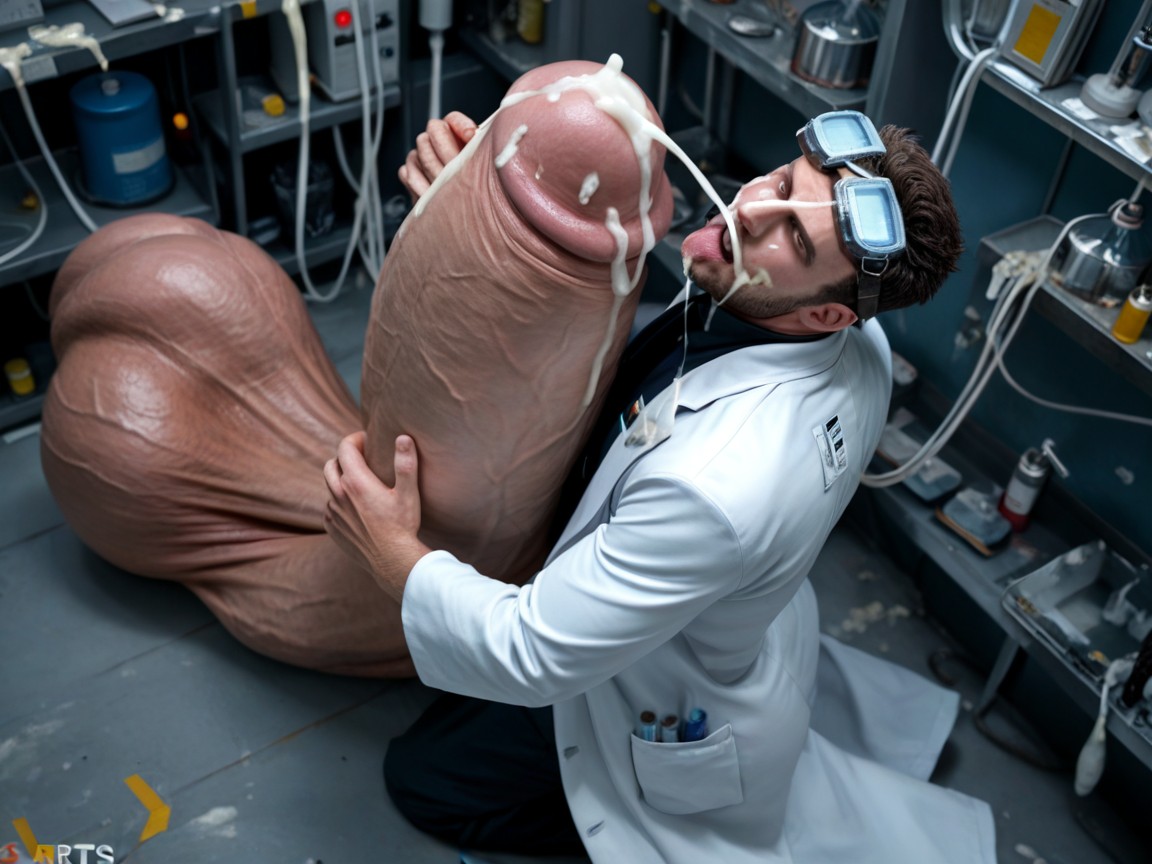 Big Balls, Surreal Absurd Impossible Gigantic Cock Size, Hugging Cock Porno IA Gay