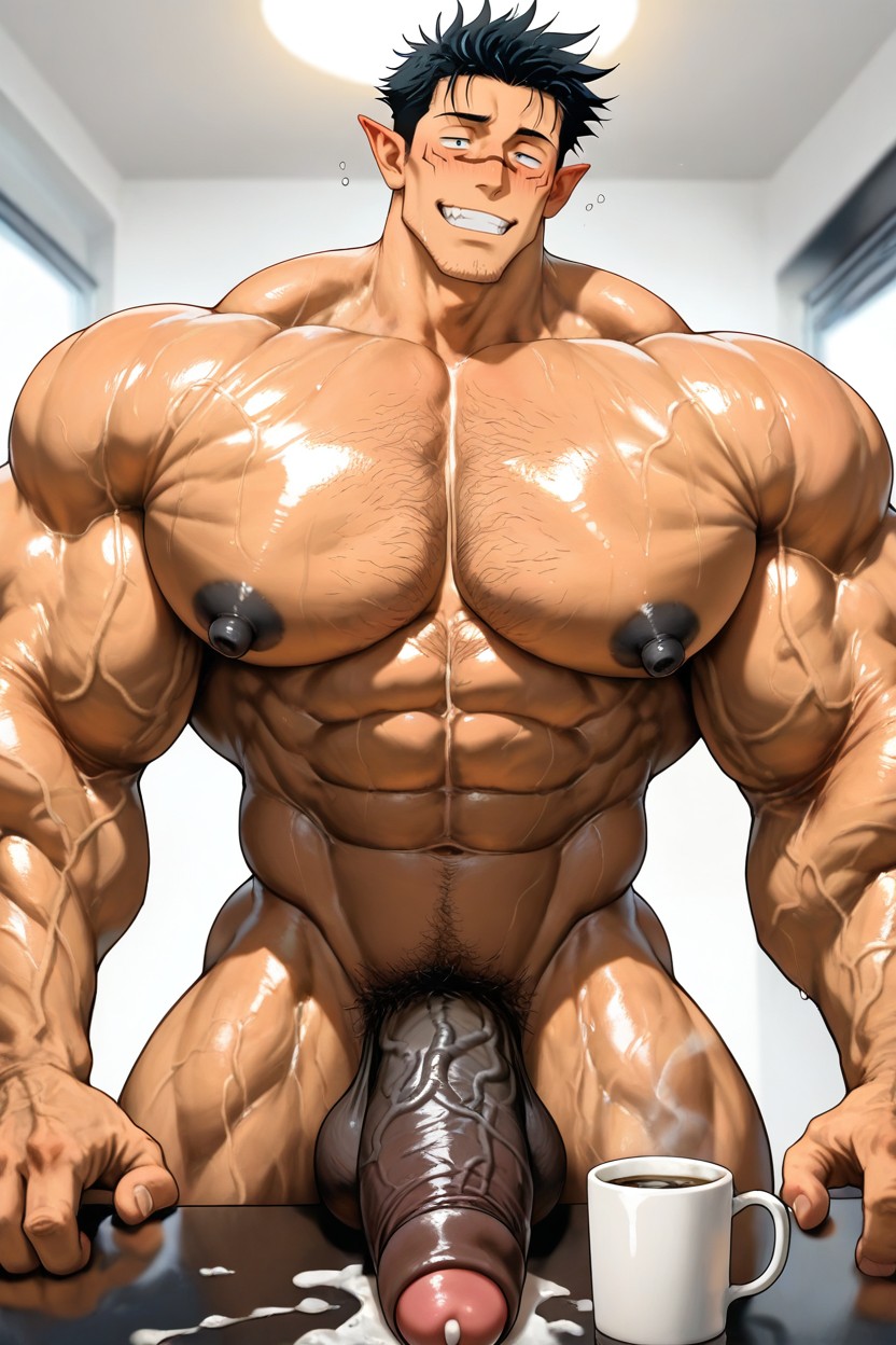 Black Penis, Body Bent Forward, Hairy Crotch Porno IA Gay