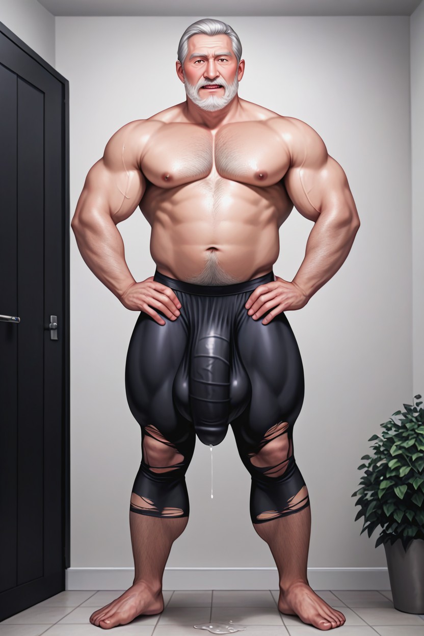 Bara Manga Style, Bouche Bée, Poils De La Poitrine Porno IA Gay