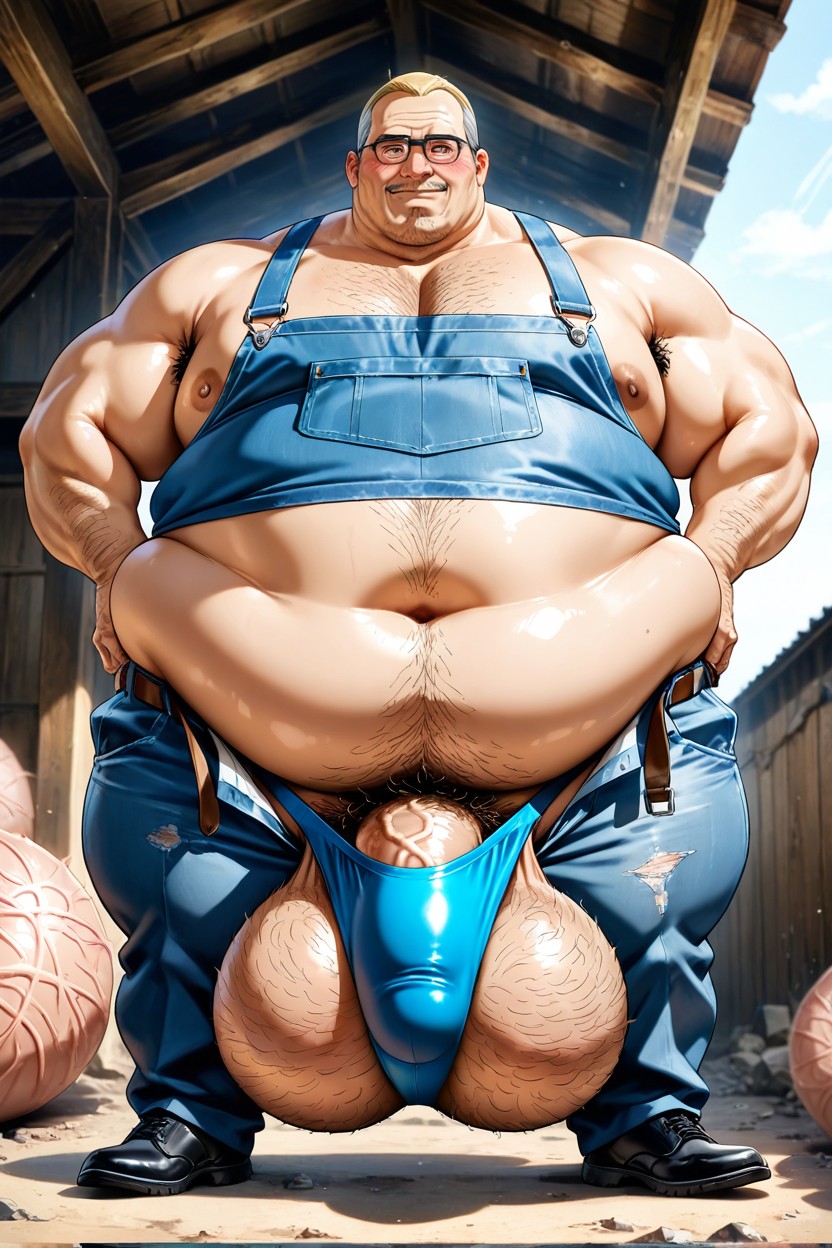 Hyper Obese Belly, Corps Entier, Gros Cul Porno IA Gay