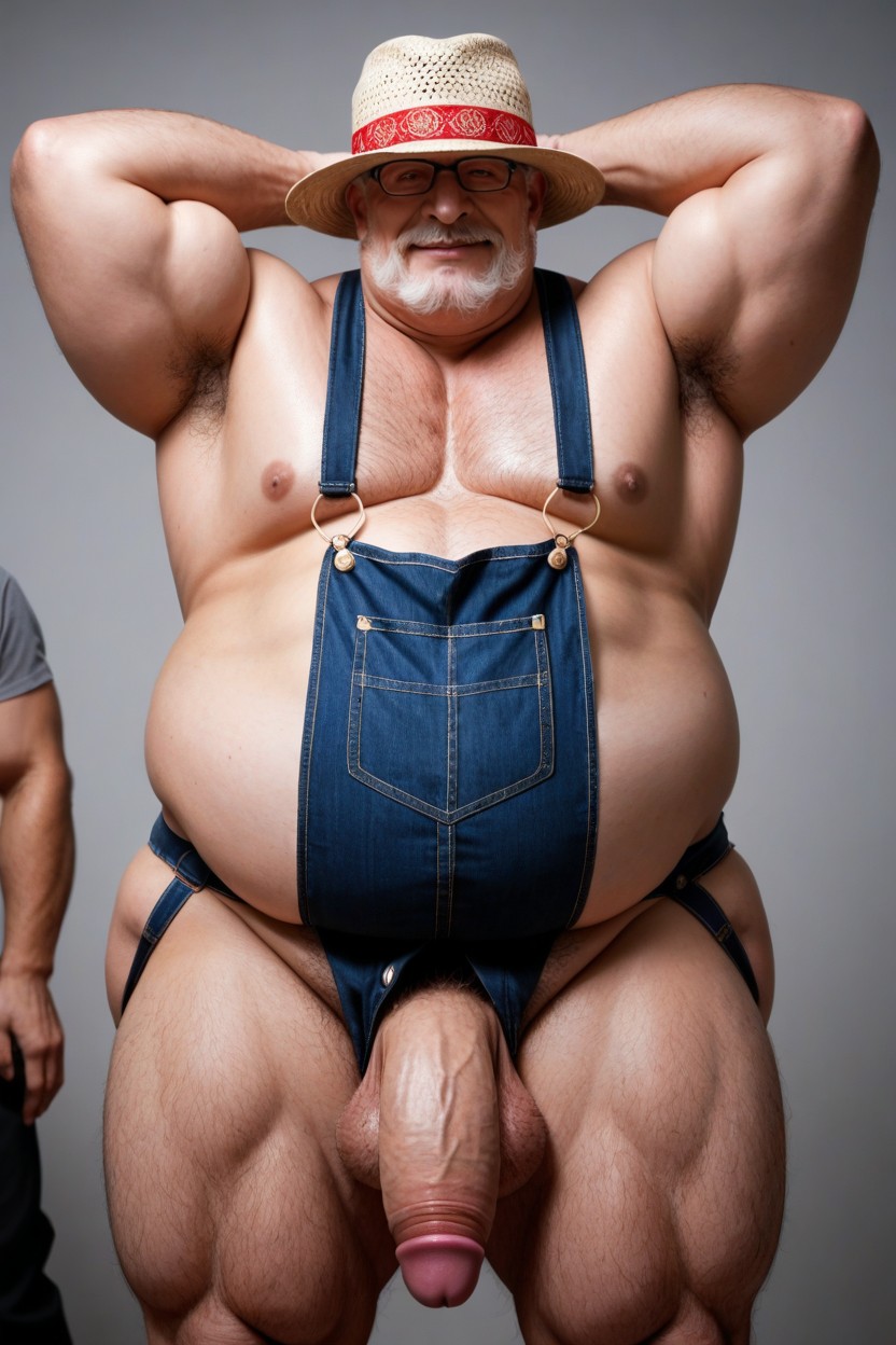 Form Fitting Denim Against Large Penis Bulge Hanging, Scandinave, Debout Porno IA Gay