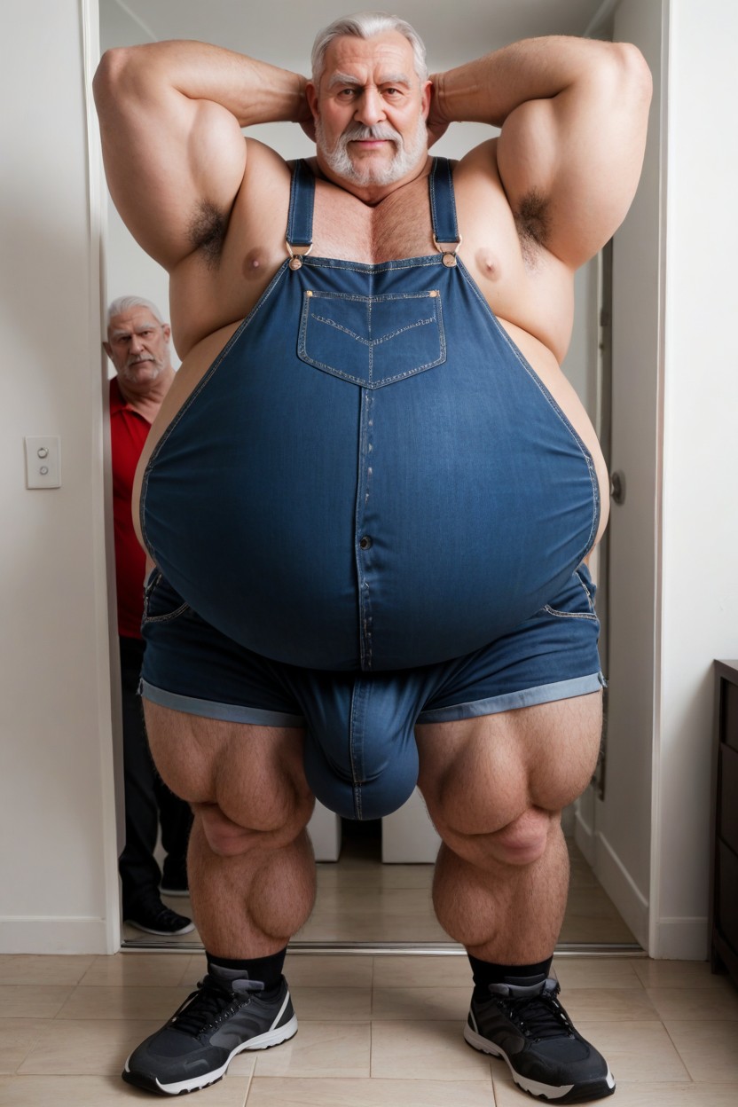 Form Fitting Denim Against Large Penis Bulge Hanging, フルボディ, 50+ ゲイAIポルノ