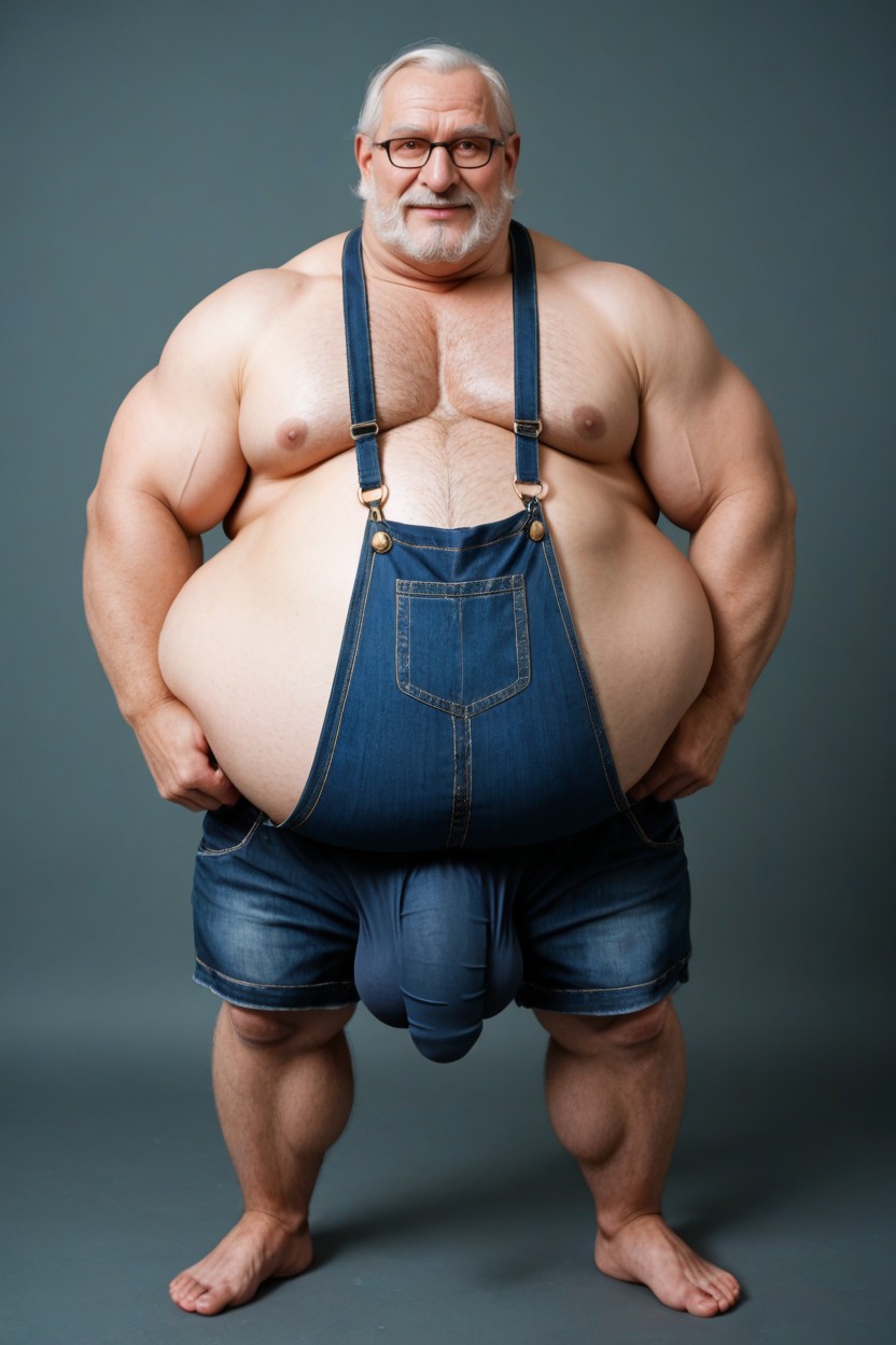 금색, 통통한 체형, 50+ 게이 AI 포르노
