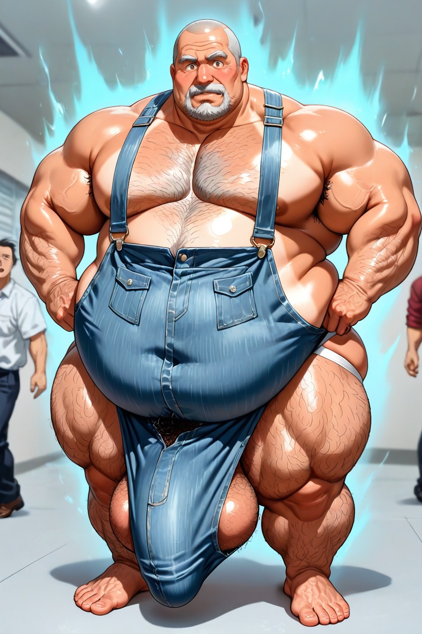 Manos En La Cintura, Scandinave, Form Fitting Denim Against Large Penis Bulge Hanging Porno IA Gay