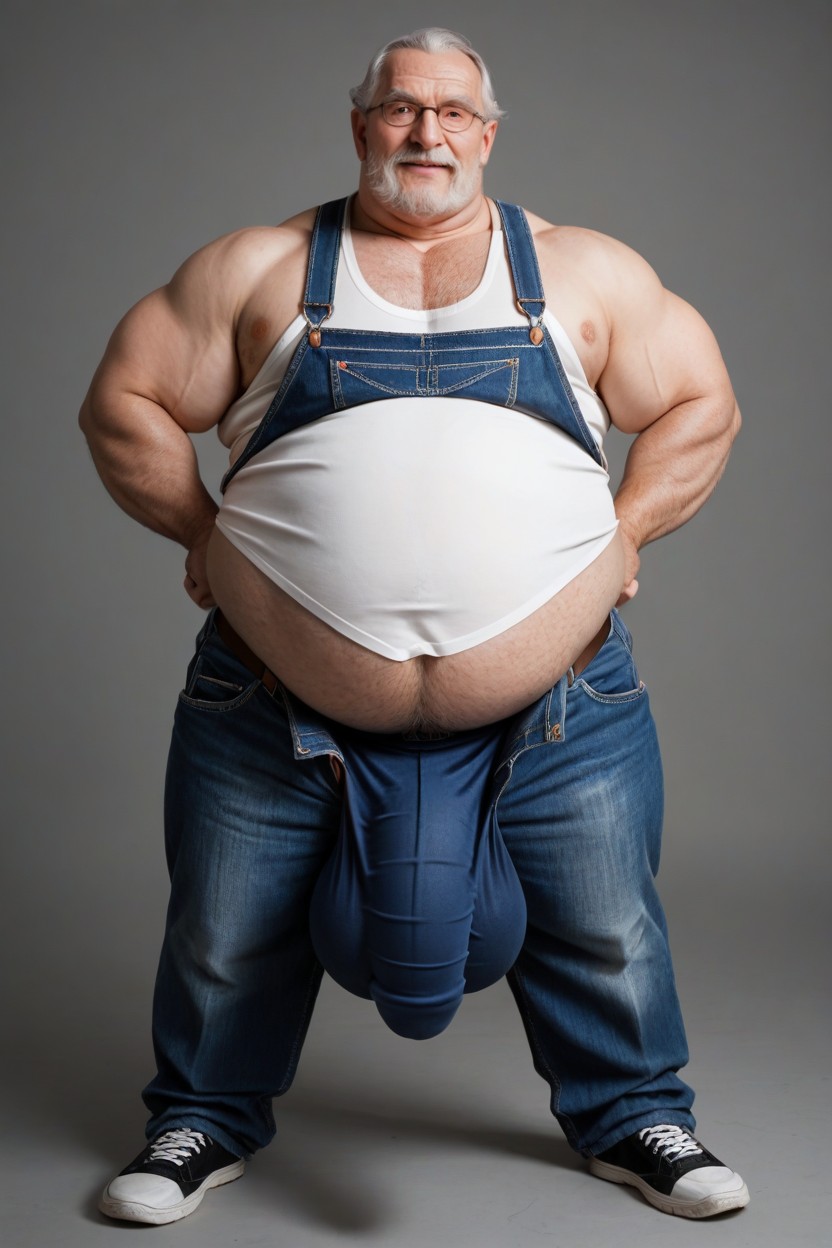 Hyper Obese Belly, 1 Personne, Poils De La Poitrine Porno IA Gay
