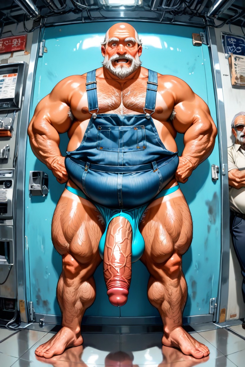 Form Fitting Denim Against Large Penis Bulge Hanging, Schamhaar, Großer Po KI Schwulenporno
