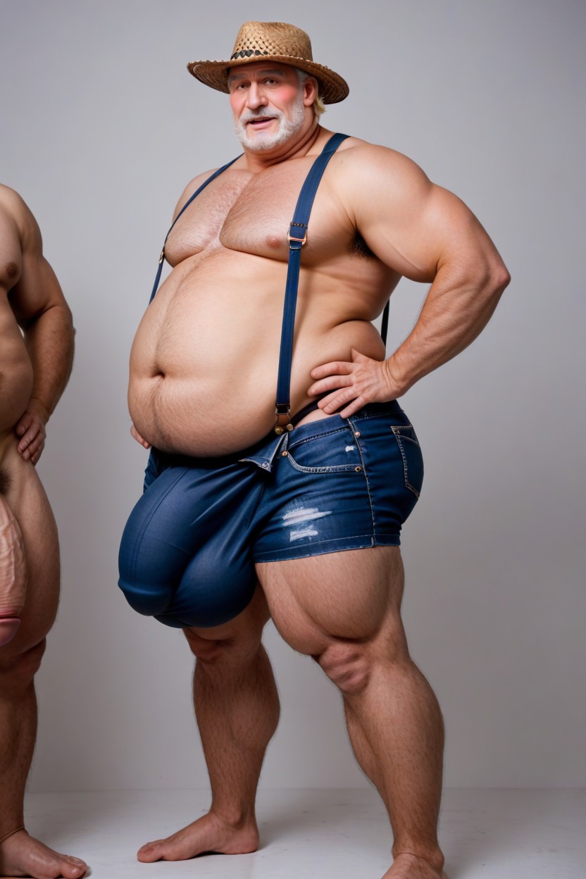 Sous-vêtements, Extremely Erect Downward Curved Cock, Manos En La Cintura Porno IA Gay
