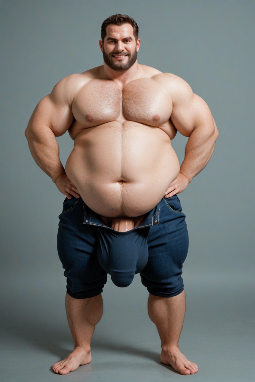 Espiègle, Debout, Aux Seins Nus Porno IA Gay