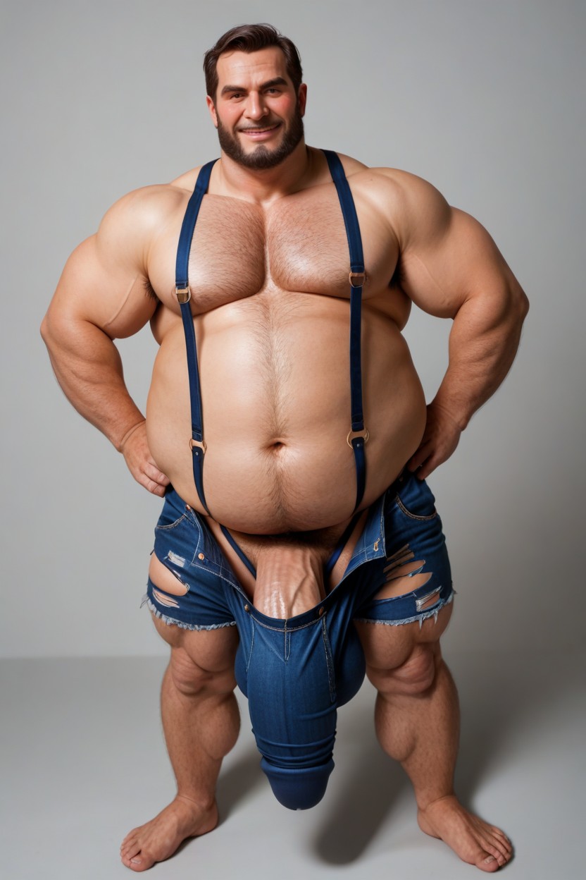 Manos En La Cintura, Vêtements Ajustés, Taller Than Wide Porno IA Gay